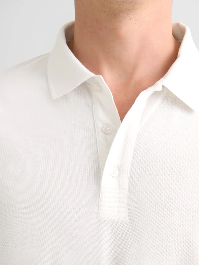 Polo boutonné en coton