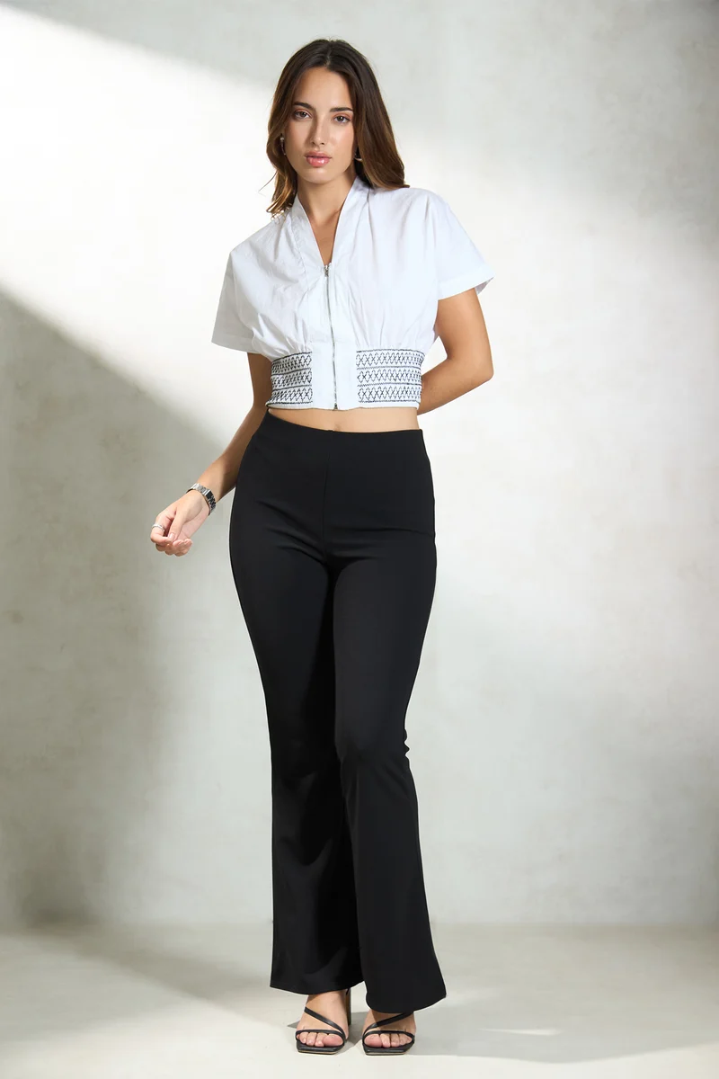 Pippa|100% Cotton Smocked Waist Top