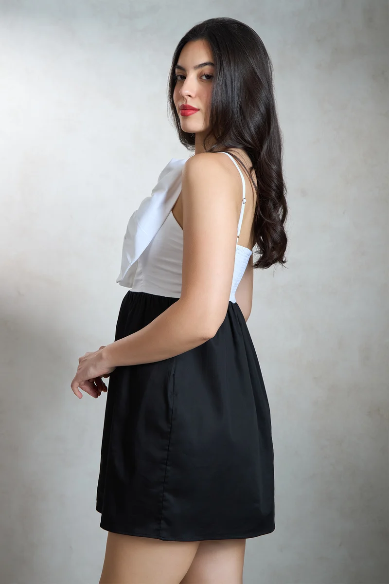 Boe|Cotton Stretch Big Bow Mini Dress