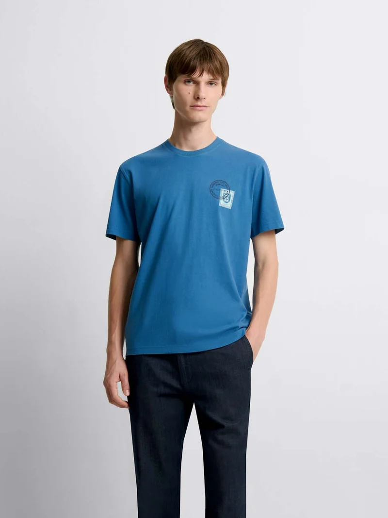 T-shirt col rond à motifs
