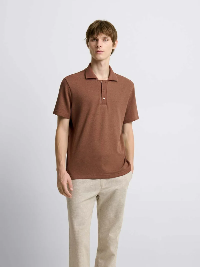 Polo regular col boutonné