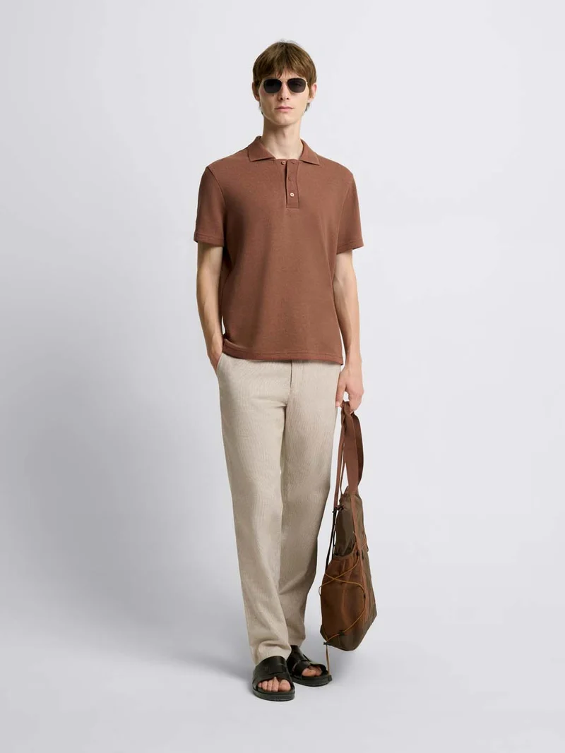 Polo regular col boutonné