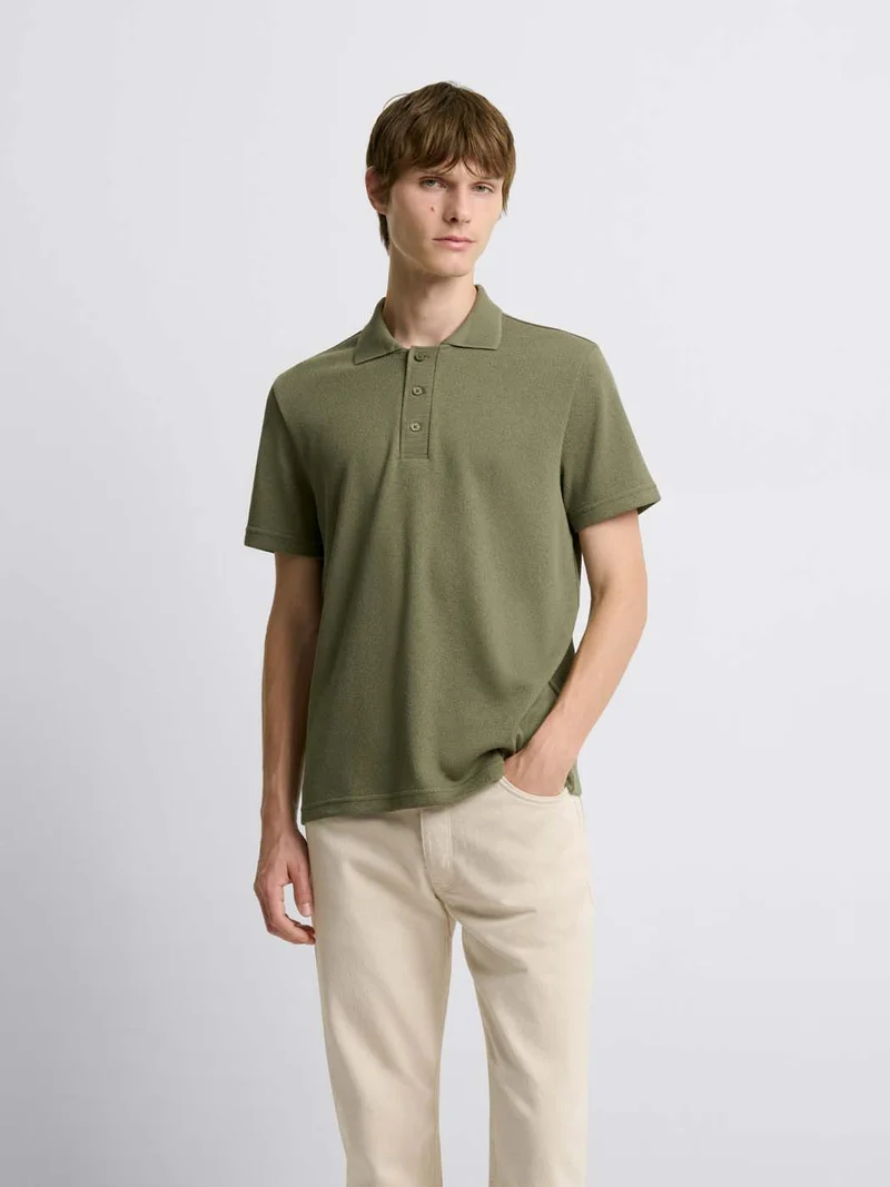 Polo regular col boutonné