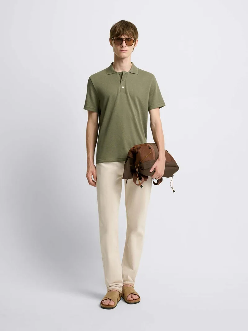 Polo regular col boutonné