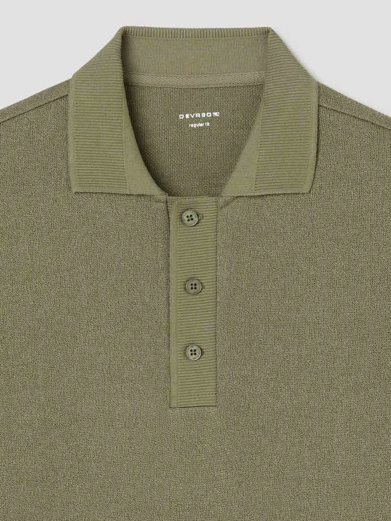Polo regular col boutonné