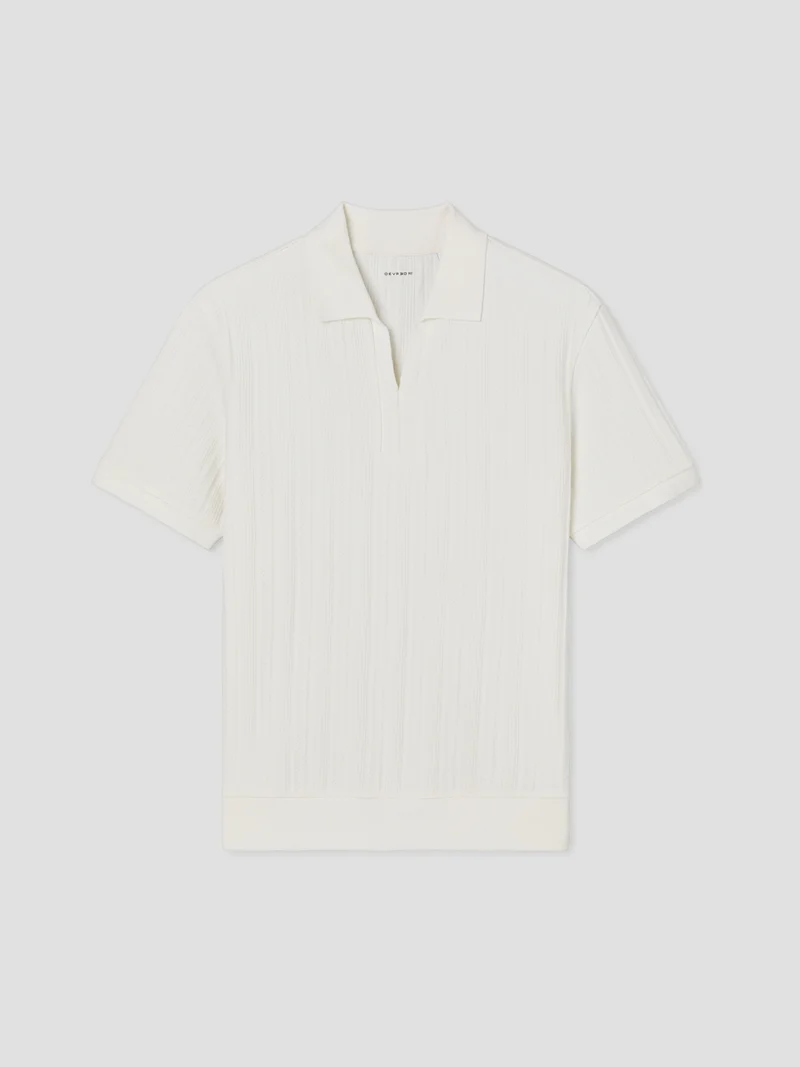 Polo col semi ouvert en coton