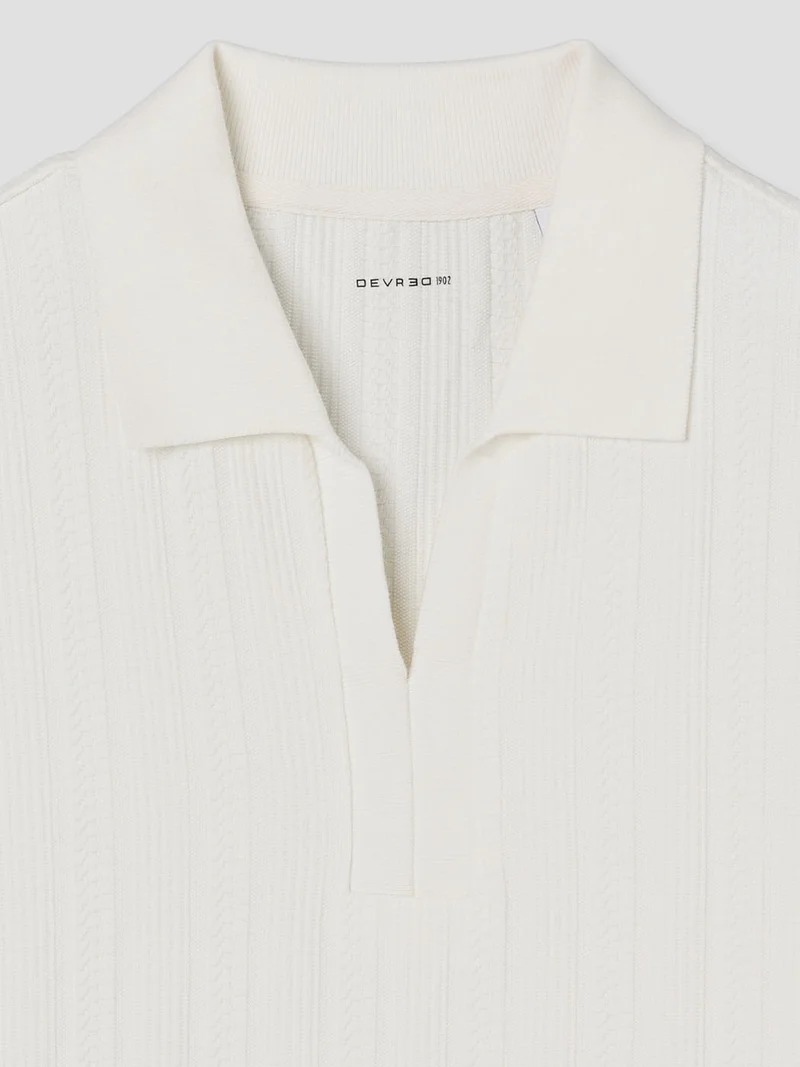 Polo col semi ouvert en coton