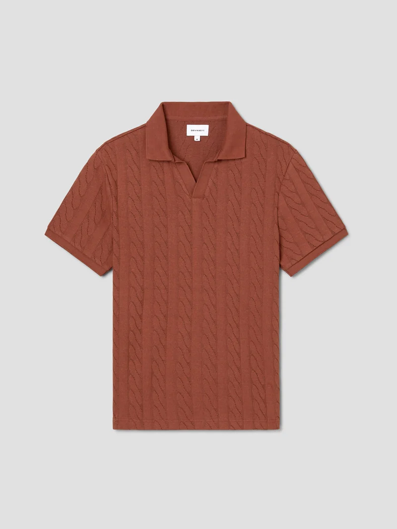 Polo col ouvert en jacquard