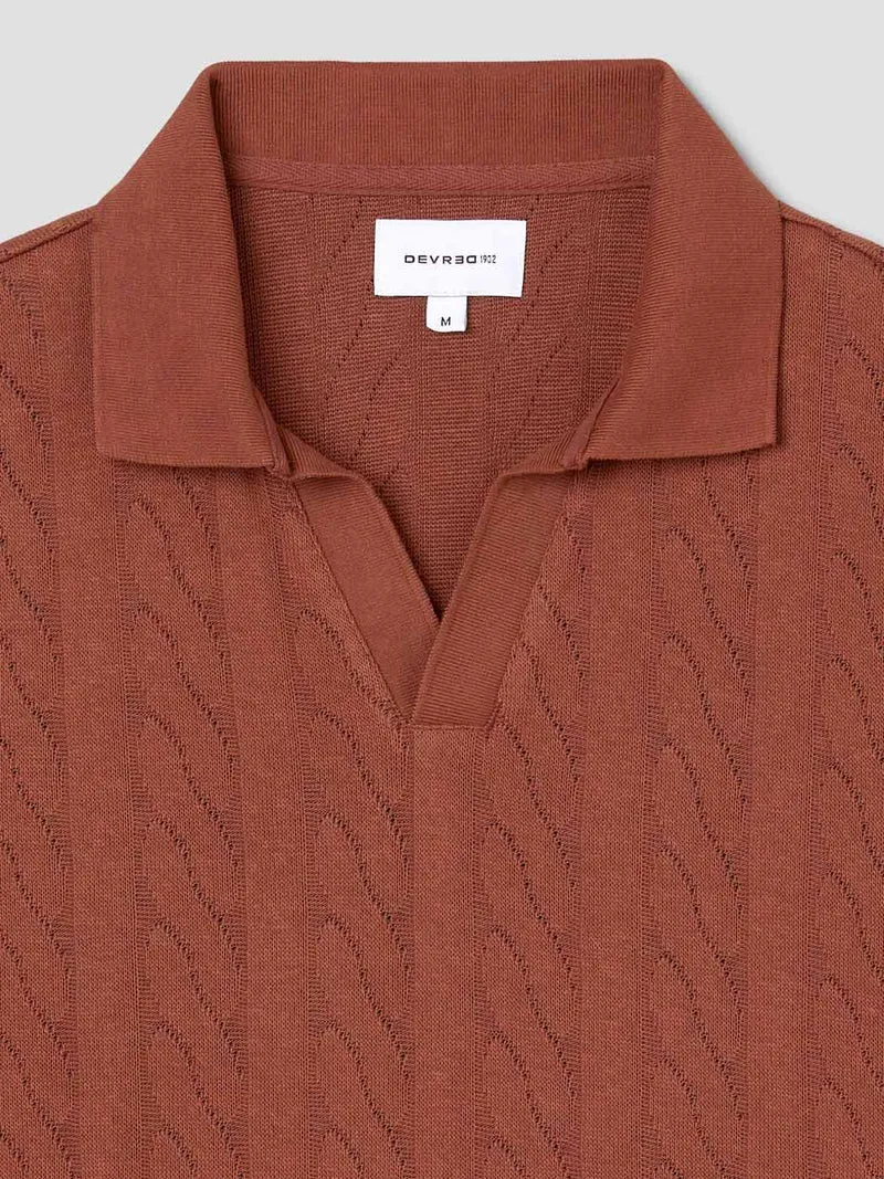 Polo col ouvert en jacquard