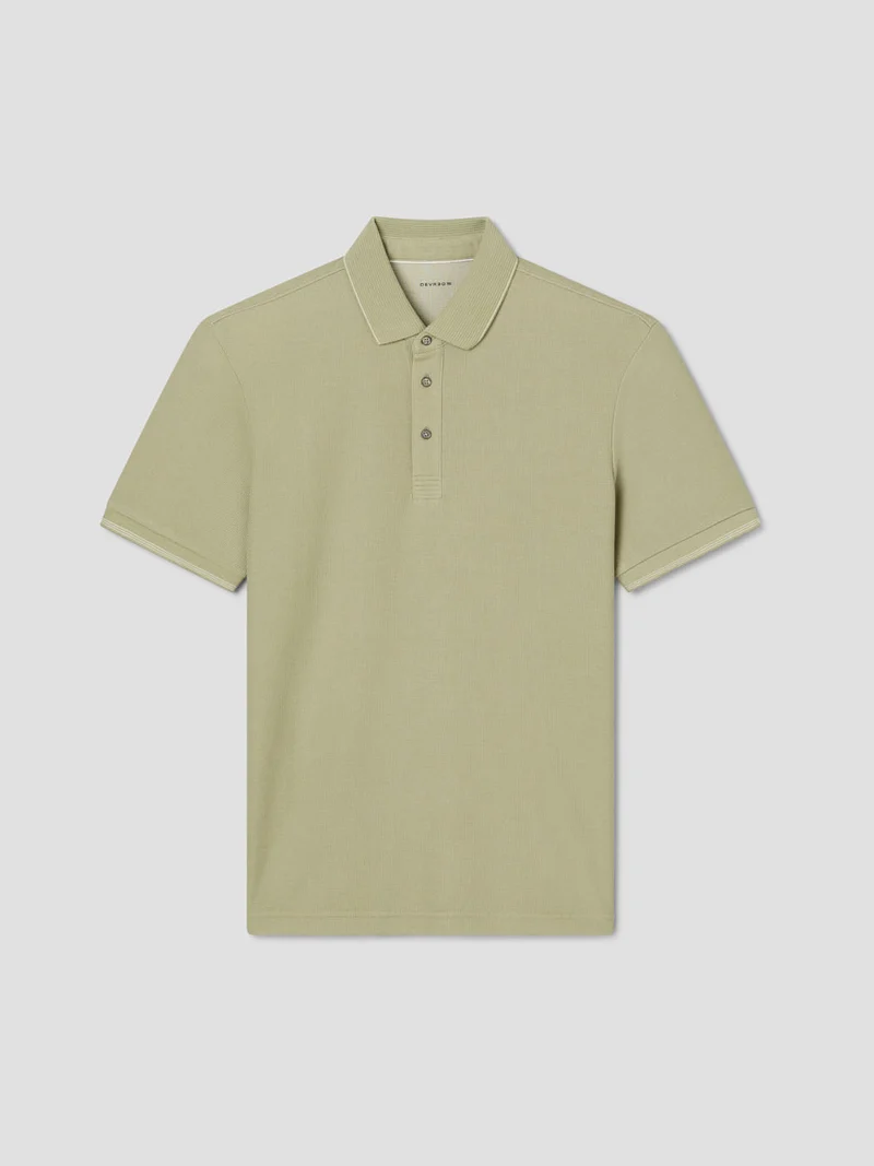 Polo col boutonné gauffré