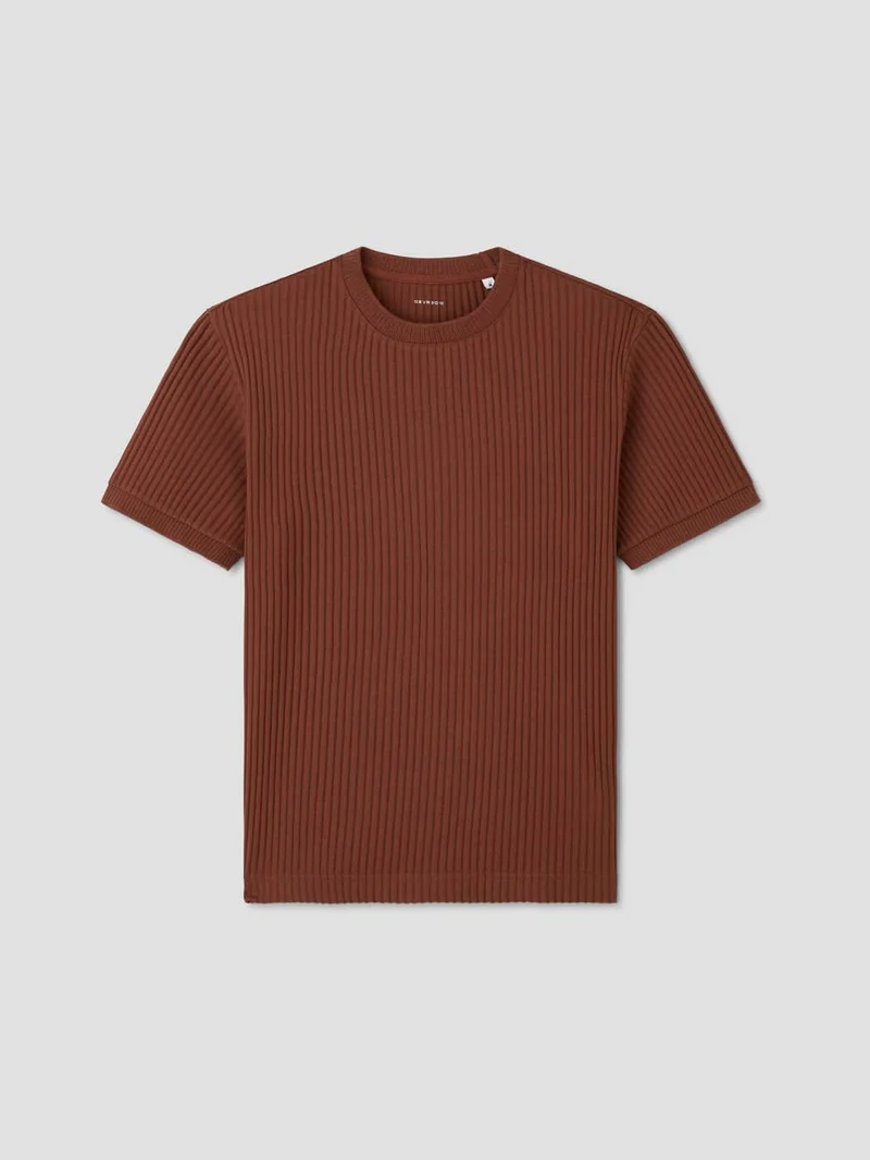 T-shirt col rond côtelé