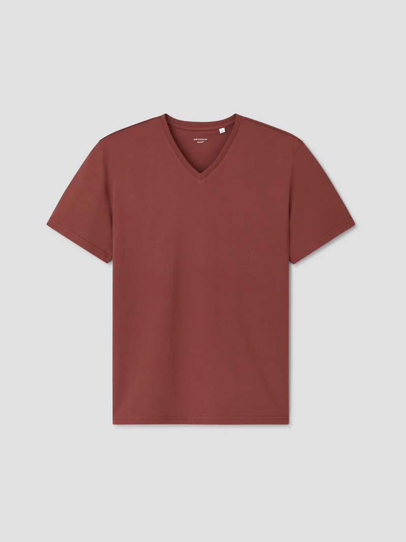 T-shirt col V en coton Supima®