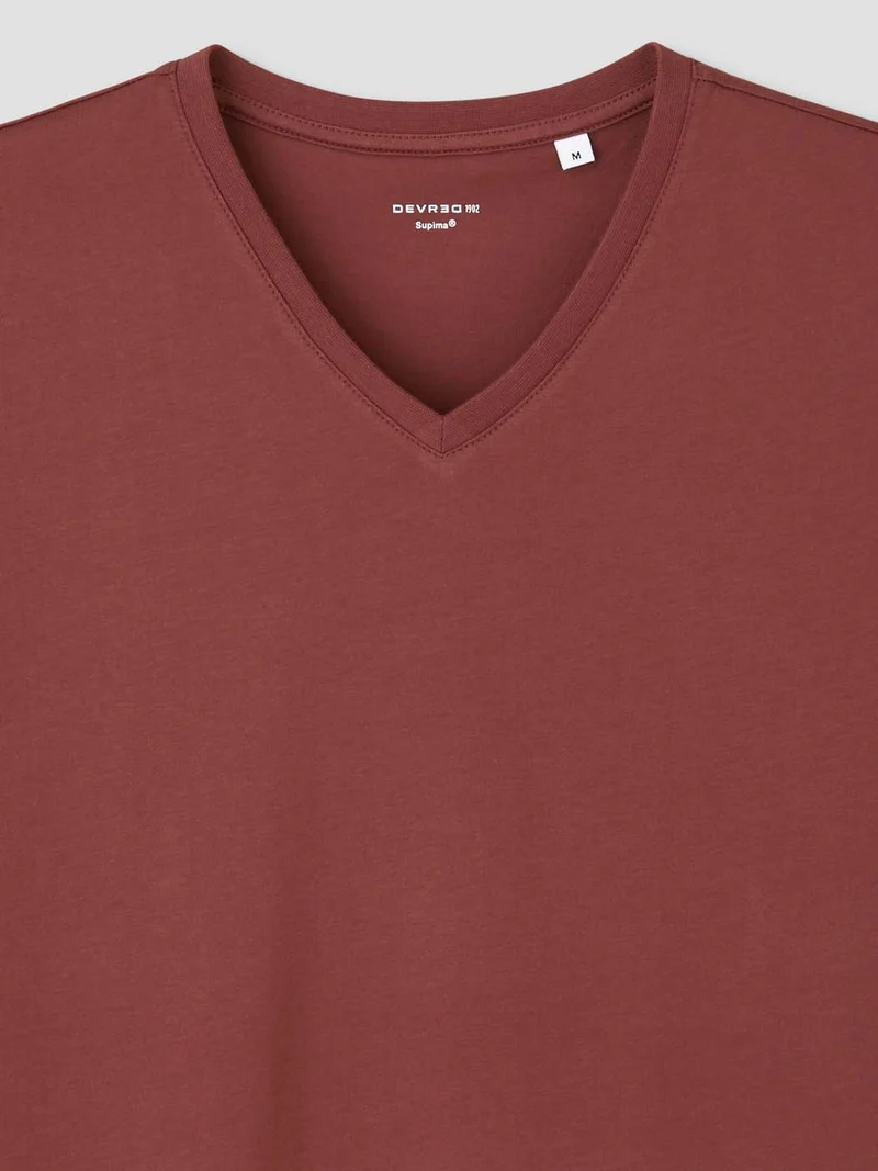 T-shirt col V en coton Supima®