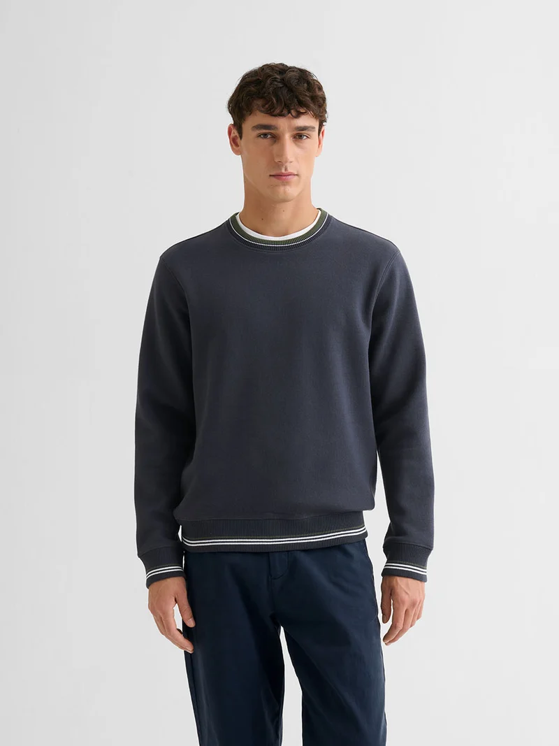 Sweat col rond bicolore