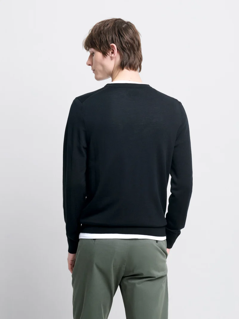 Pull col rond en laine Mérinos