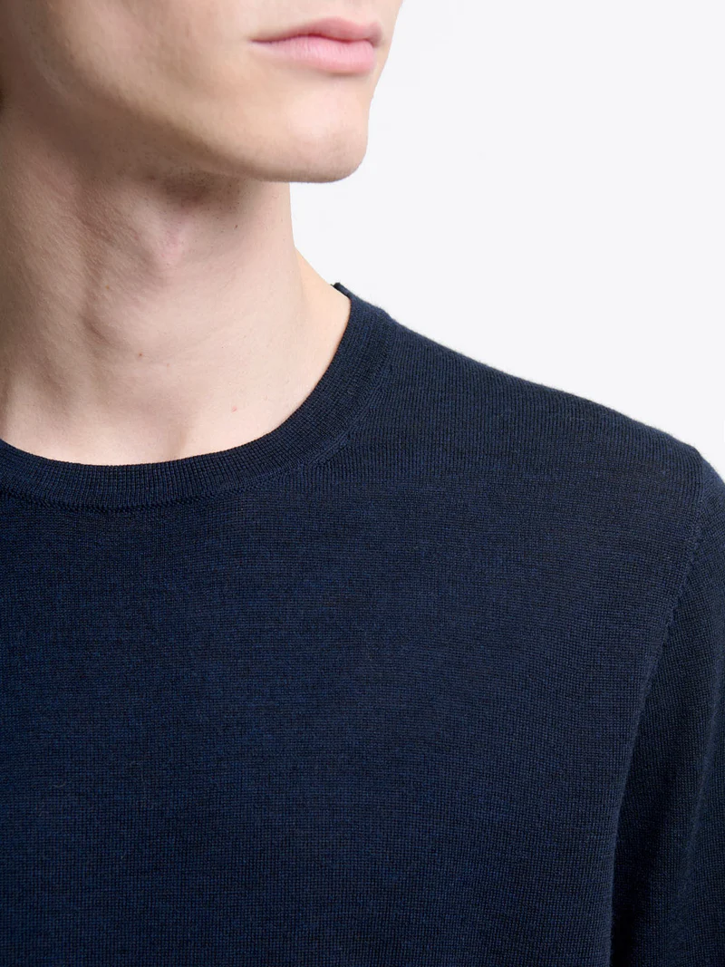 Pull col rond en laine Mérinos