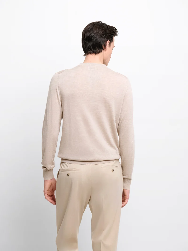 Pull col rond en laine Mérinos