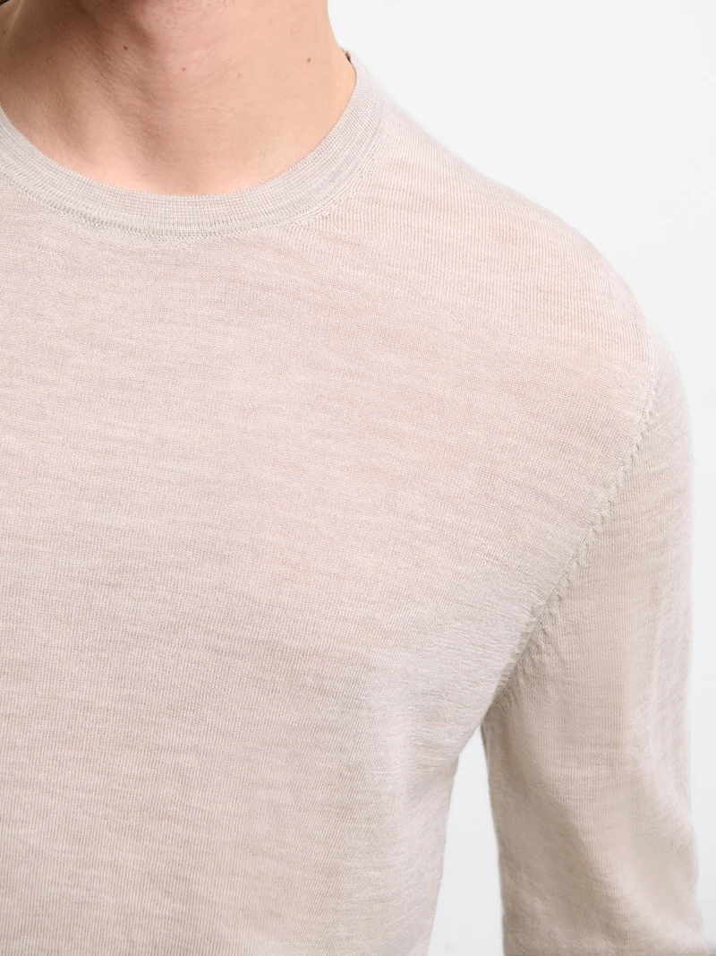 Pull col rond en laine Mérinos