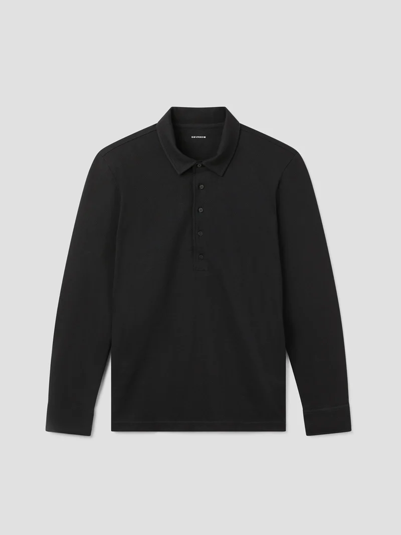 Polo boutonné en jacquard