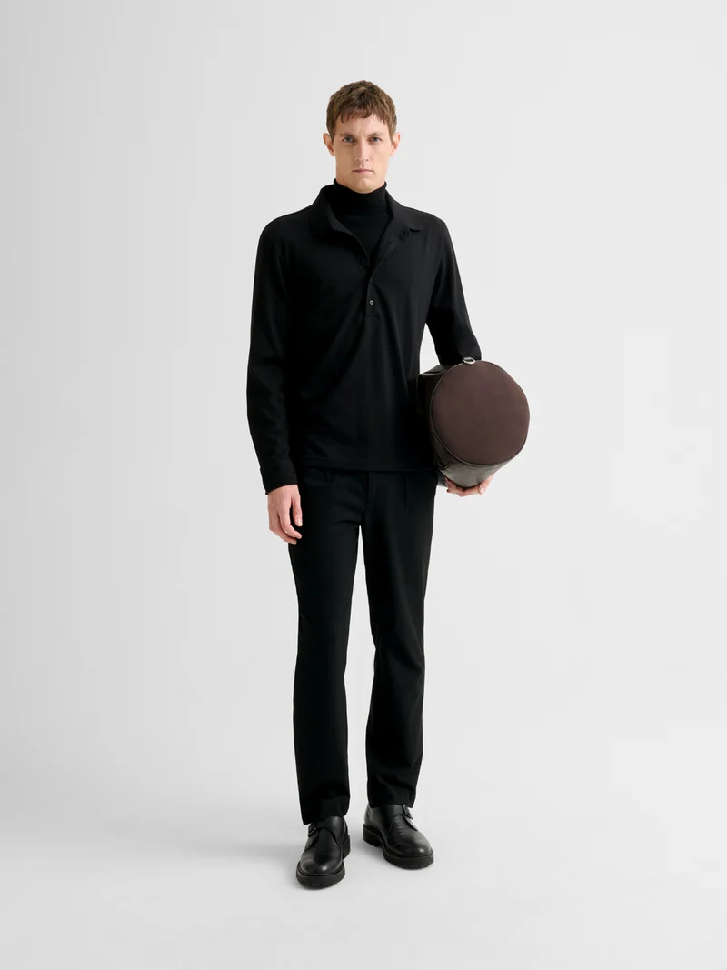 Polo boutonné en jacquard