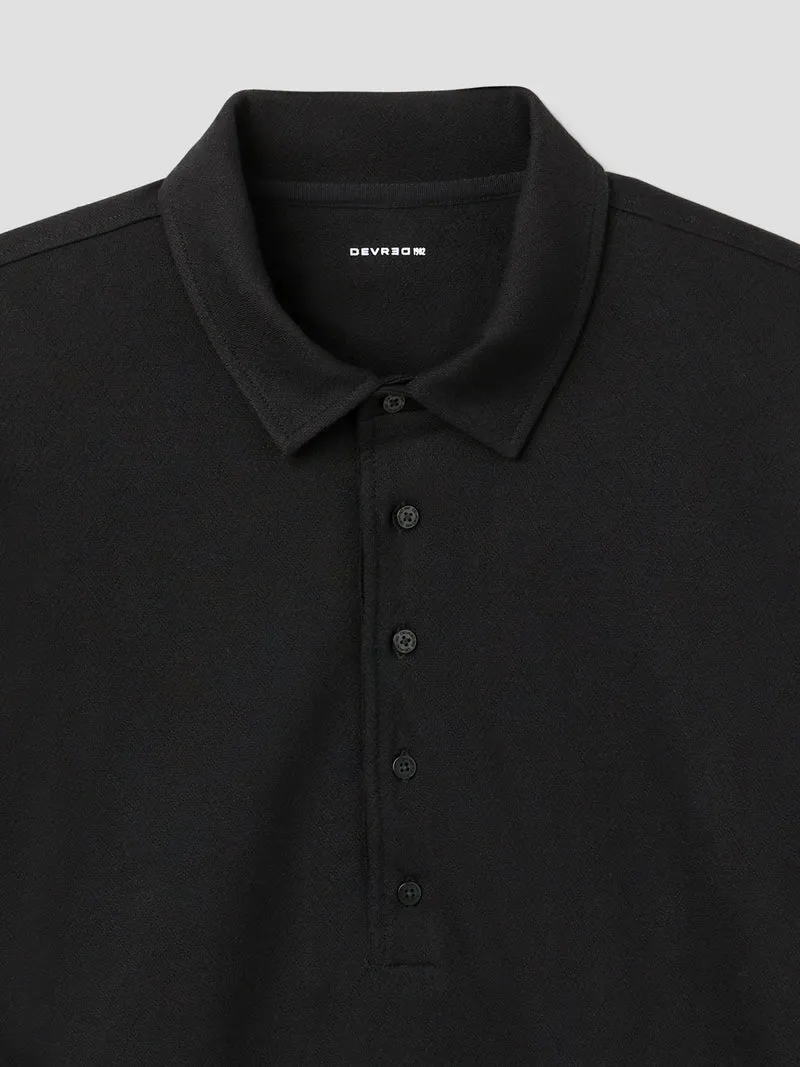 Polo boutonné en jacquard