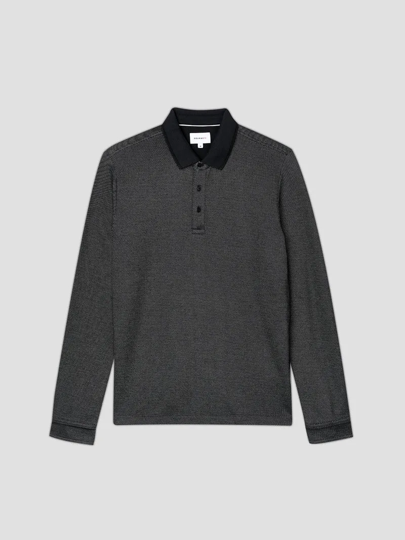 Polo manches longues col polo boutonné