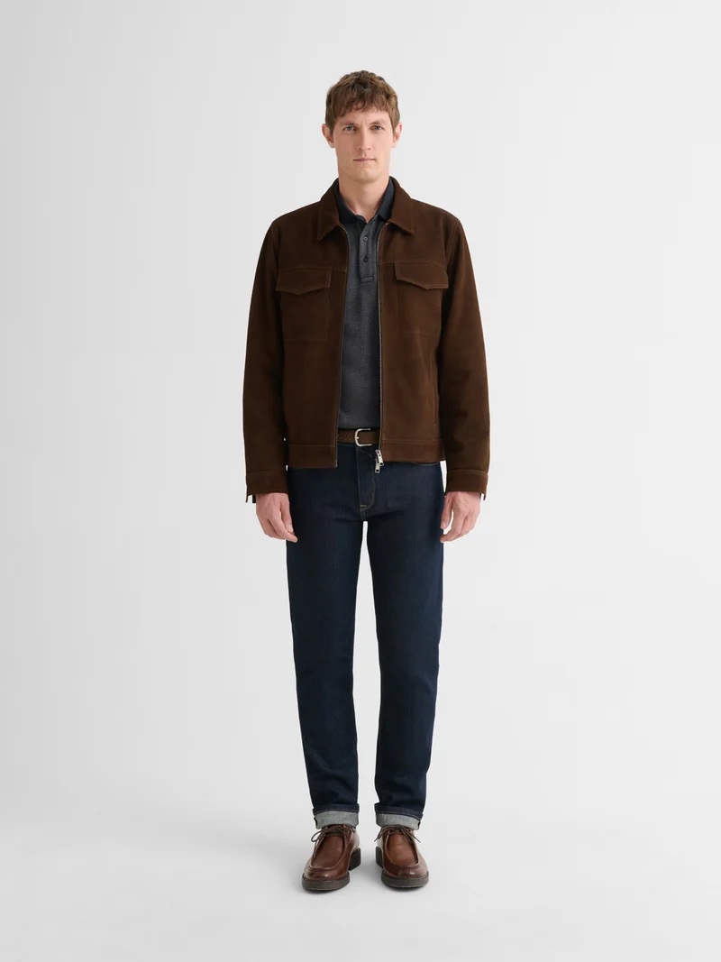 Polo manches longues col polo boutonné