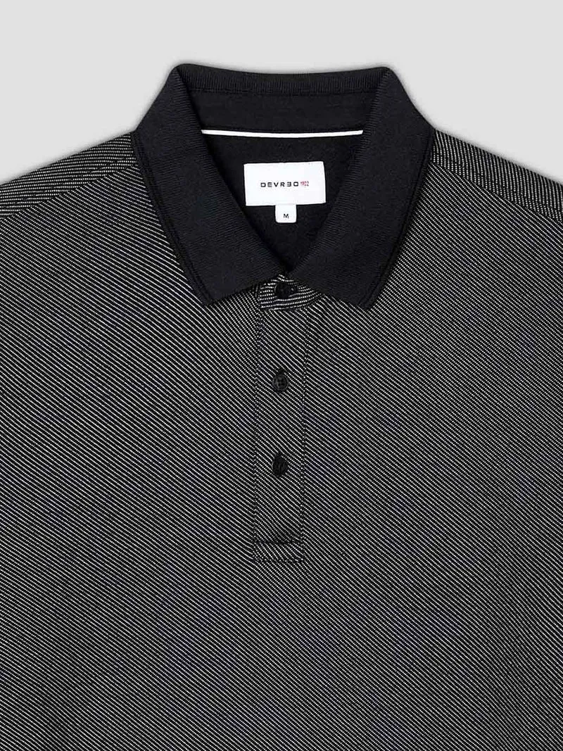 Polo manches longues col polo boutonné