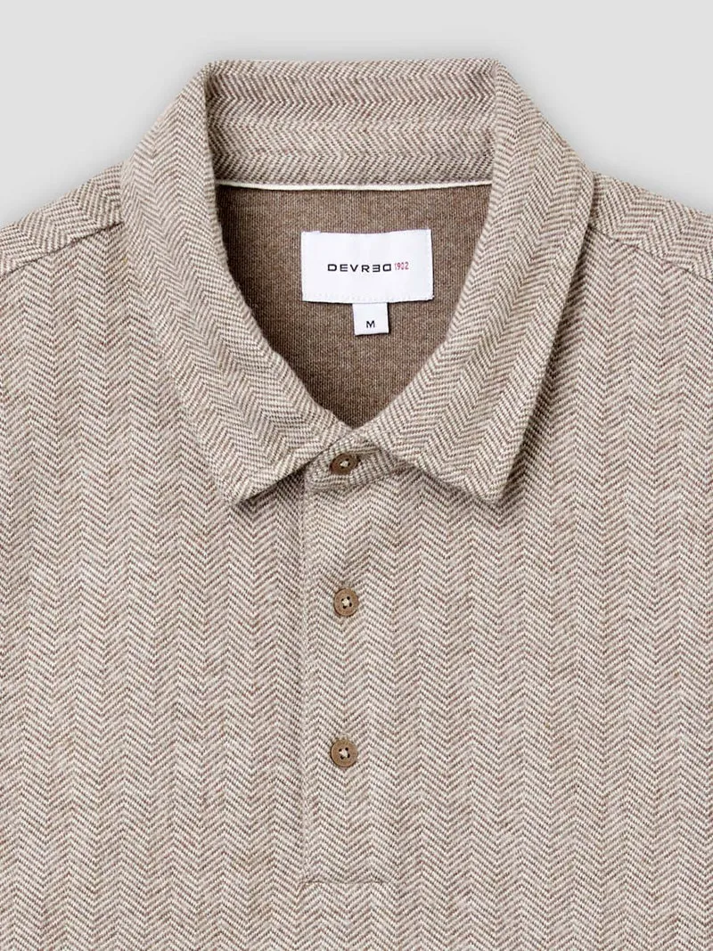 Polo manches longues col boutonné