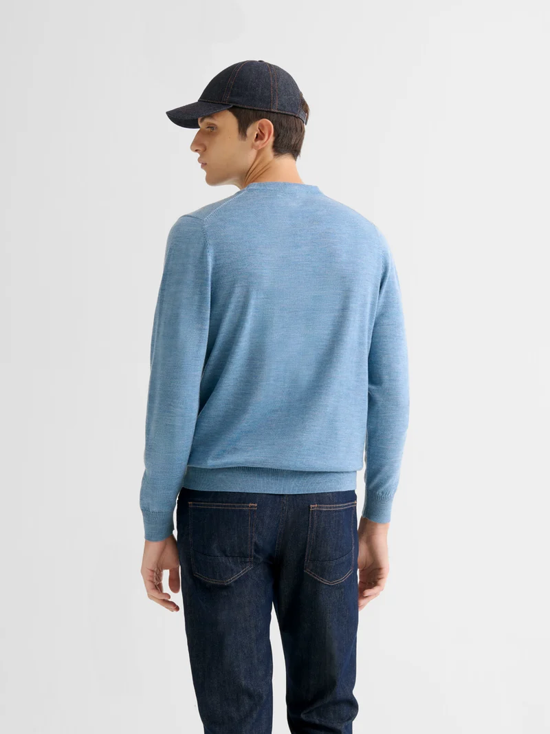 Pull col rond en laine Mérinos