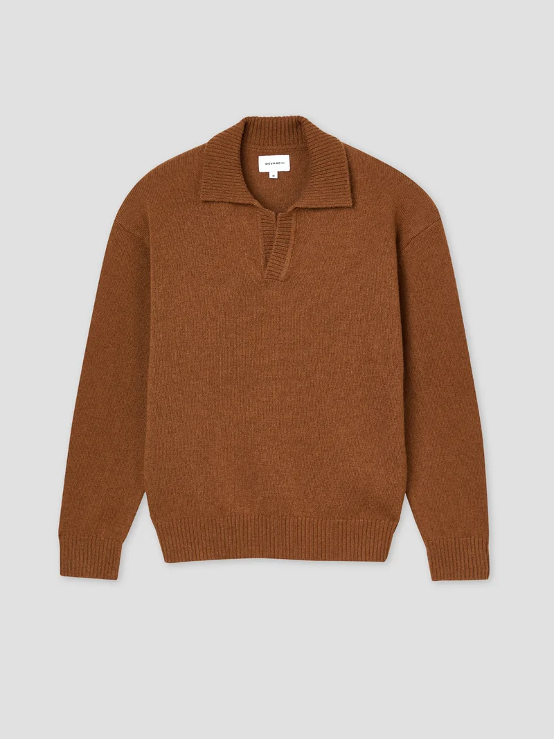 Pull col ouvert en laine mélangée
