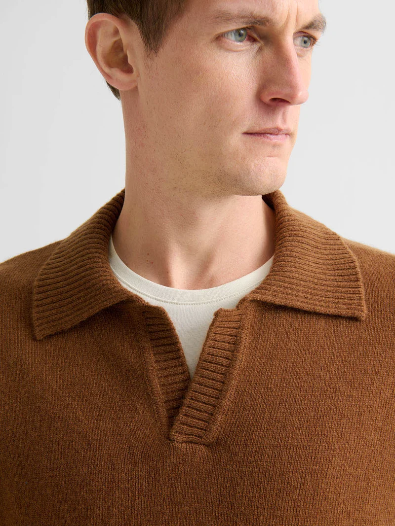 Pull col ouvert en laine mélangée