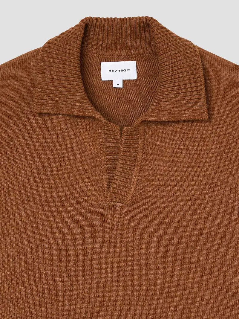 Pull col ouvert en laine mélangée