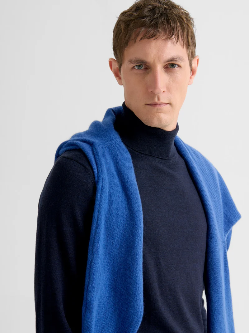 Pull col roulé en laine Mérinos