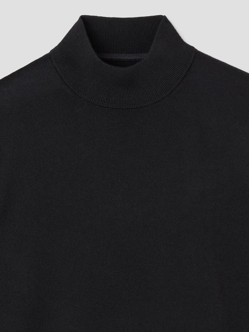 Pull col cheminée en laine Mérinos