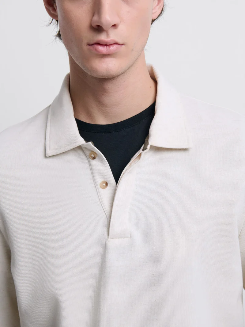 Polo manches longues boutonné