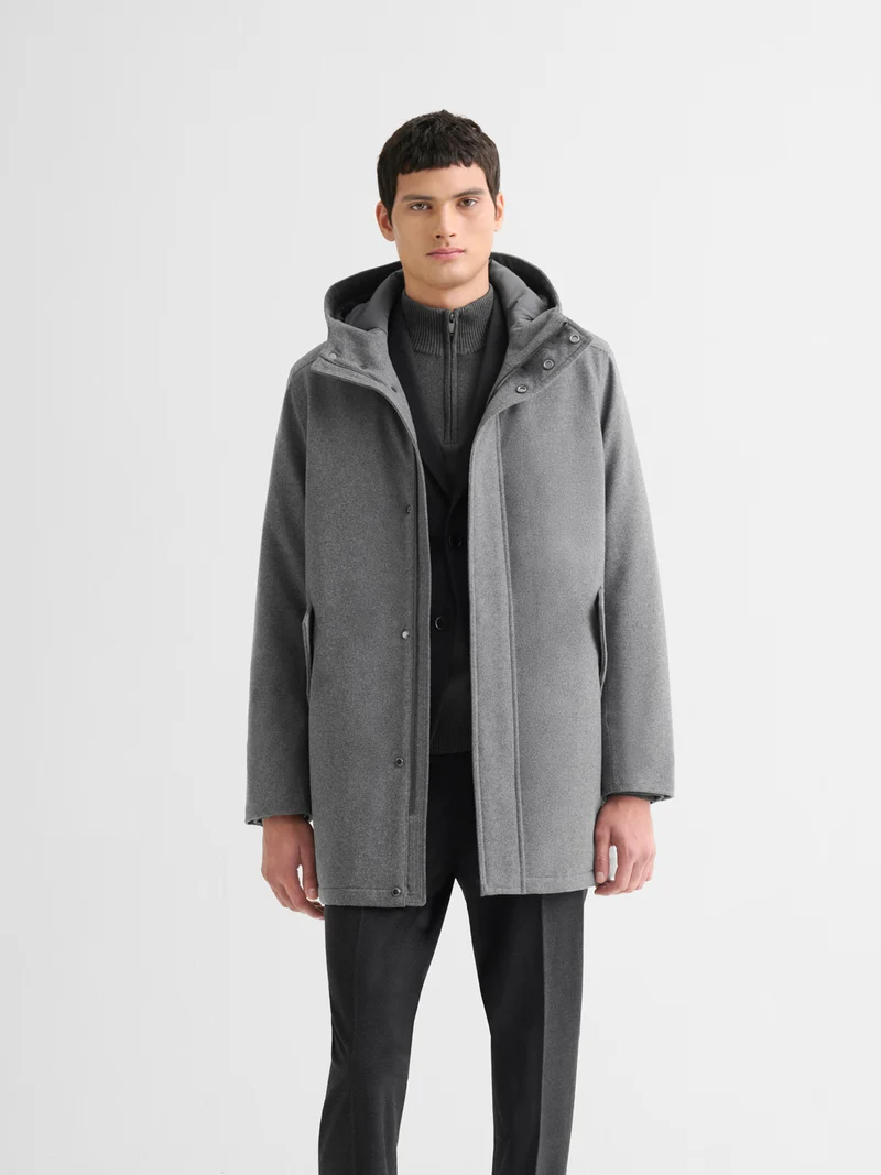 Parka coupe droite à capuche