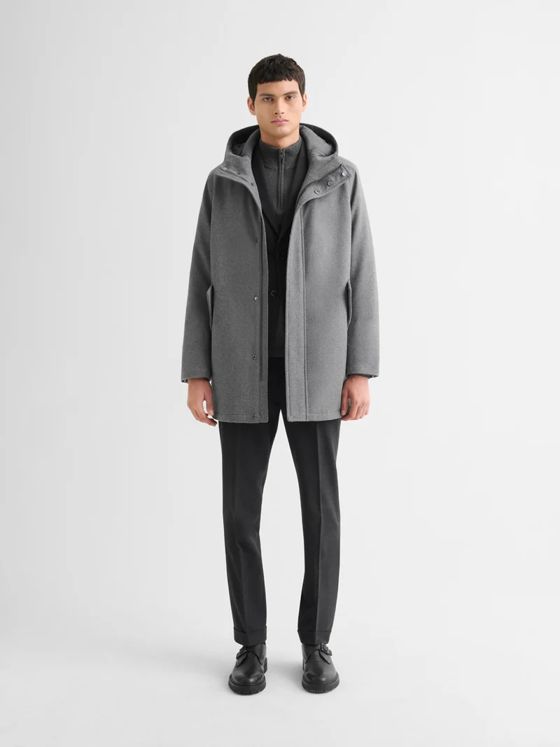 Parka coupe droite à capuche