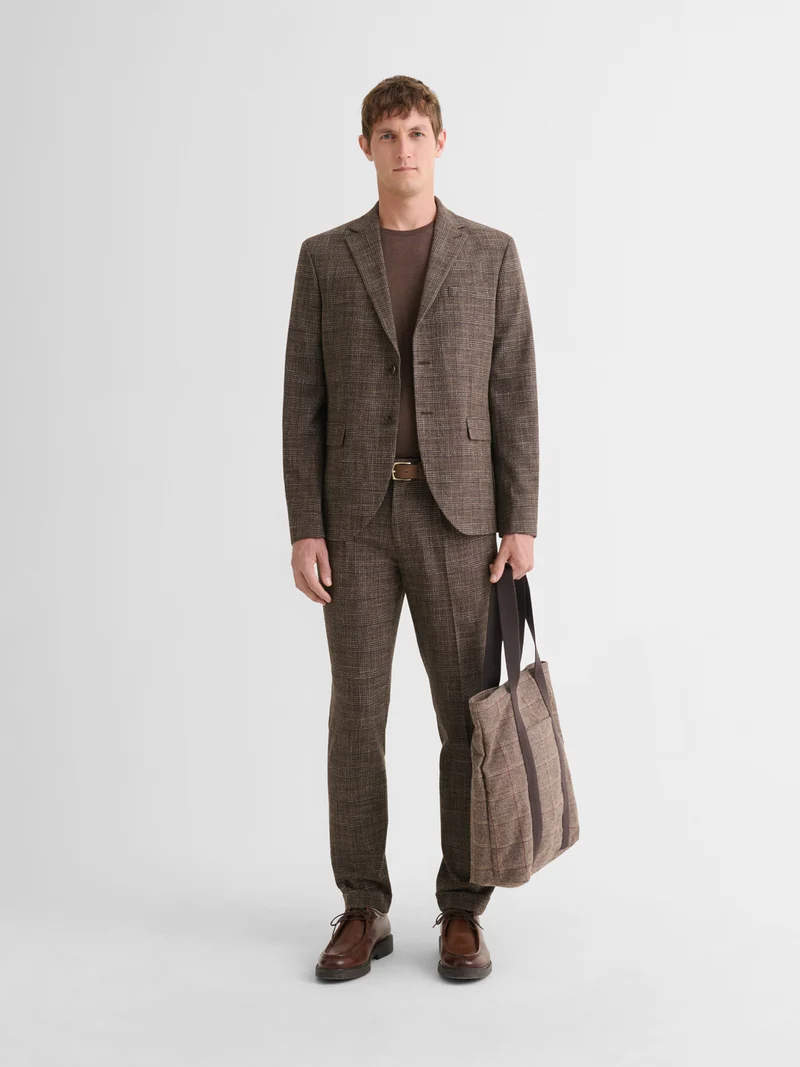 Pantalon de costume slim à carreaux