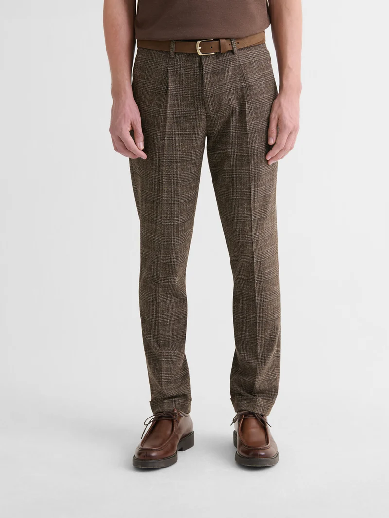 Pantalon de costume slim à carreaux
