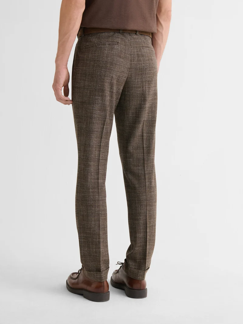 Pantalon de costume slim à carreaux