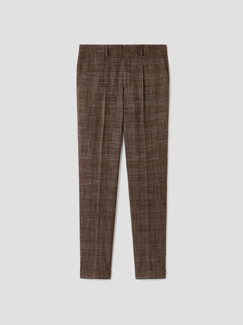 Pantalon de costume slim à carreaux