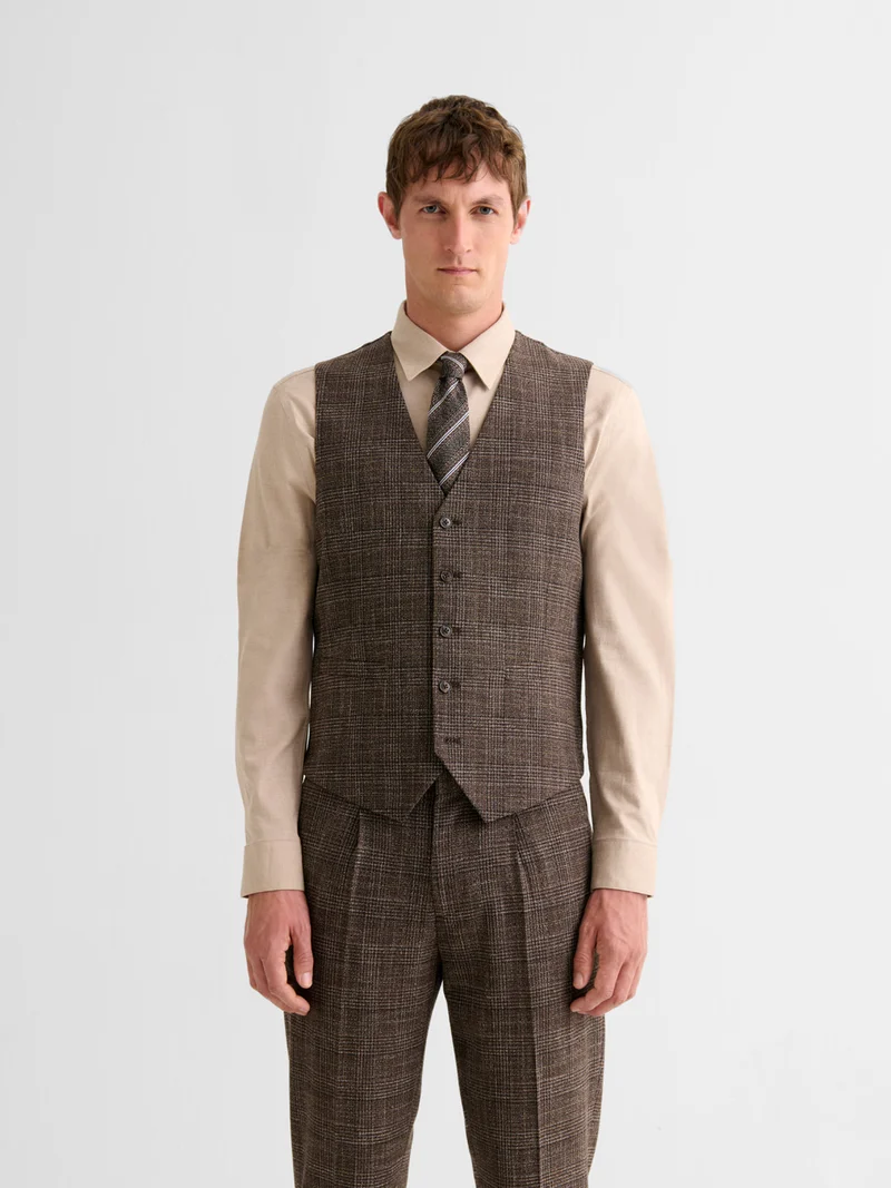 Gilet de costume à carreaux