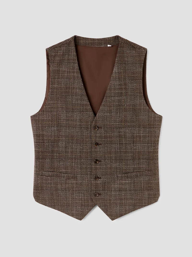 Gilet de costume à carreaux