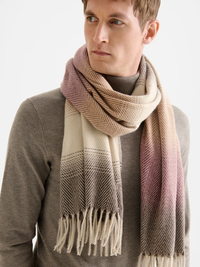 Echarpe plaid à motifs chevron