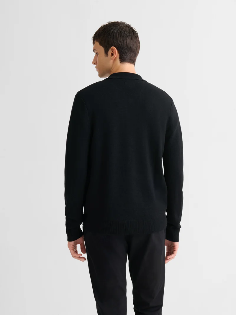 Cardigan zippé en laine Mérinos