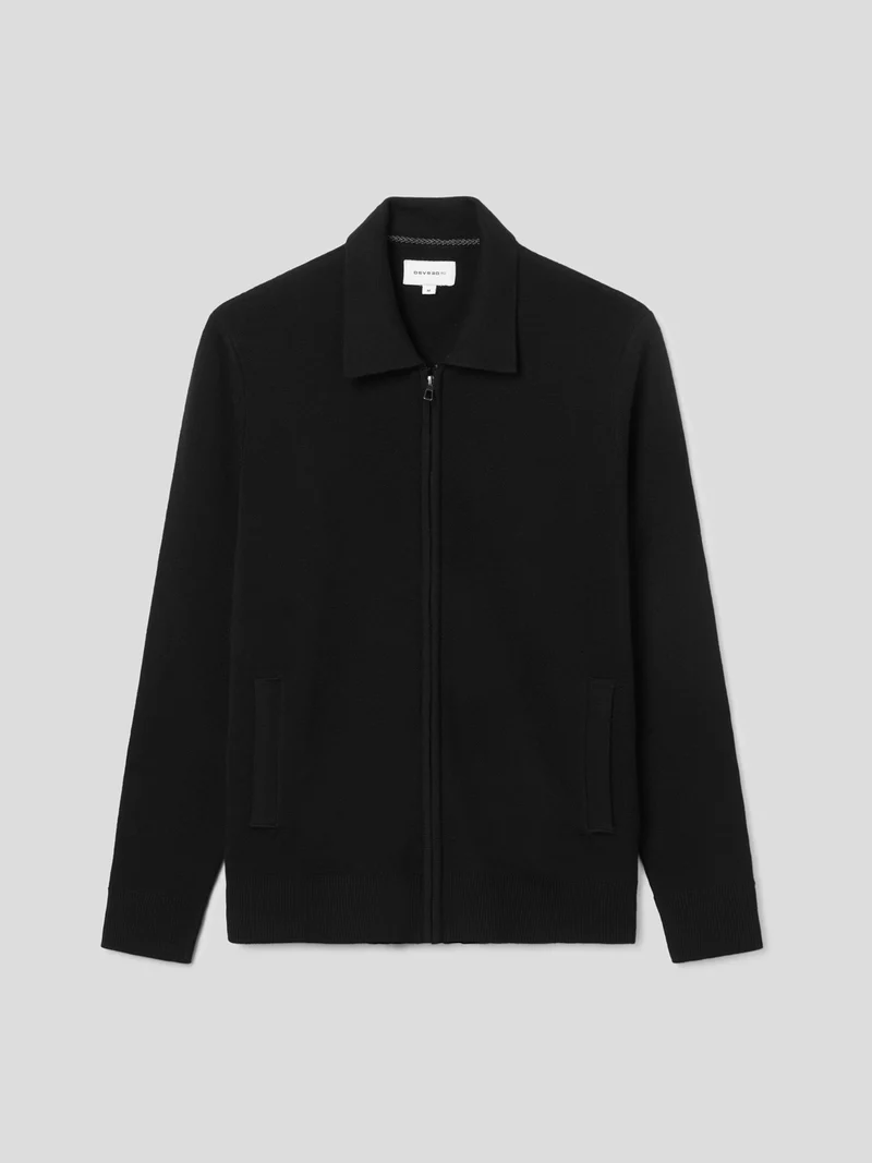 Cardigan zippé en laine Mérinos