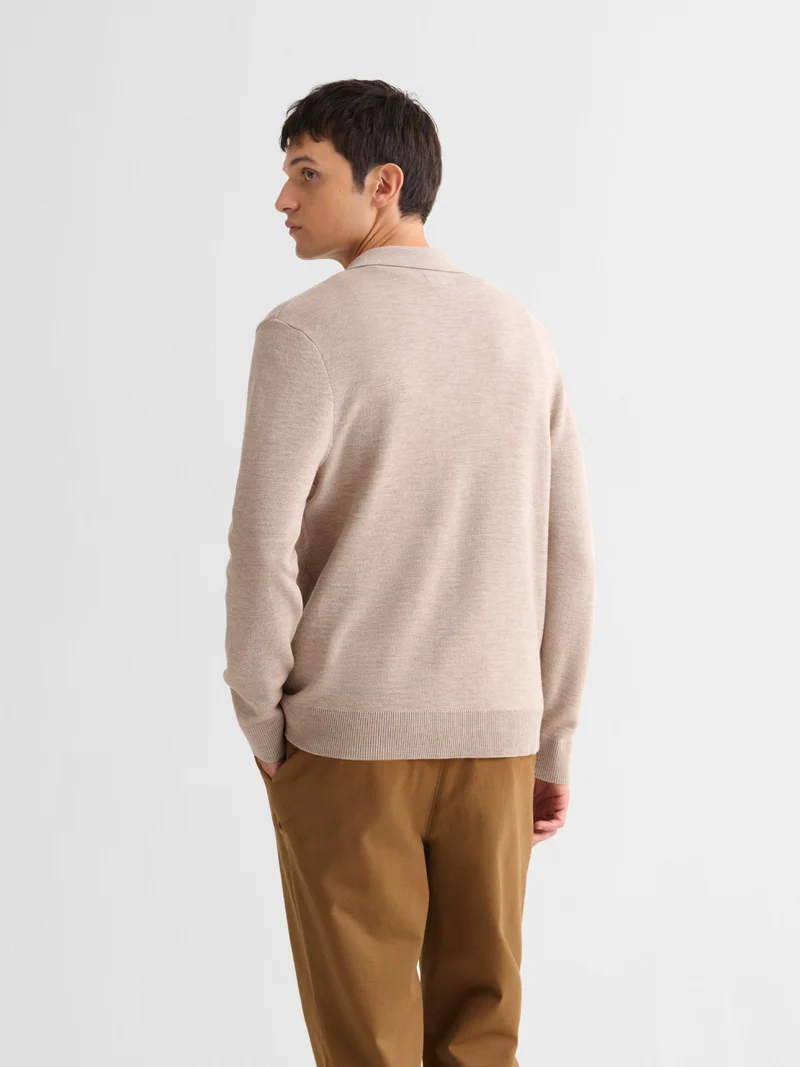 Cardigan boutonné en laine Mérinos
