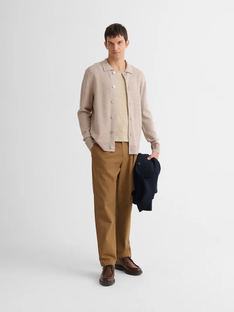 Cardigan boutonné en laine Mérinos