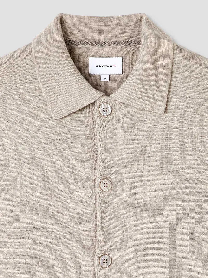 Cardigan boutonné en laine Mérinos